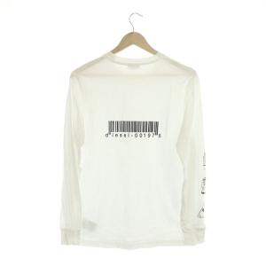 DIESEL ロンT Tシャツ 長袖 バックプリント ロゴ クルーネック コットン XS 白 ホワイト