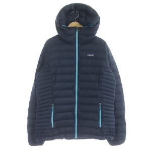 ダウンセーターフーディ ダウンジャケット ジップアップ L  紺 ネイビー 84711FA15