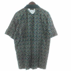 CELINE オム HOMME ポロシャツ 半袖 ロゴ 刺繍 国旗柄 チェック L 緑 グリーン