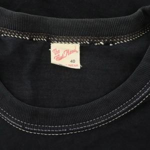 THE FLAT HEAD Tシャツ 半袖 クルーネック プリント コットン 40 黒 ブラック