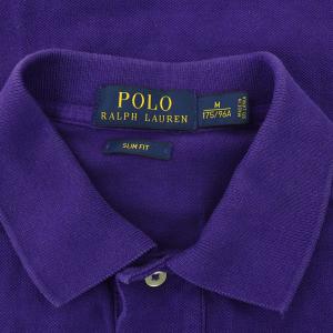 POLO RALPH LAUREN ポロシャツ 半袖 ビッグポニー 刺繍 鹿の子 M 紫 パープル