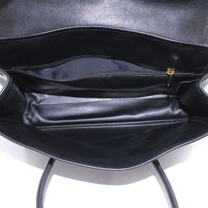 Longchamp ハンドバック トートバッグ レザー ロゴ 黒 ブラック