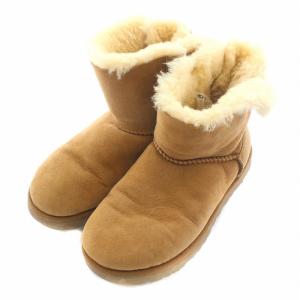 UGG australia MINI BAILEY BOW ムートンブーツ 羊毛 ショート リボン 24cm 茶色 ブラウン 1005062