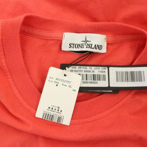 STONE ISLAND Tシャツ 半袖 ポケット ロゴ コットン 大きいサイズ 4L ピンク