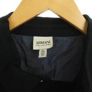 ARMANI COLLEZIONI ポロシャツ 半袖 ハーフジップ ストレッチ USA XL 紺 ネイビー