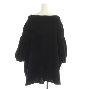 KAPITAL ニット チュニック 七分袖 ギャザー タック ワイド 1 黒 ブラック