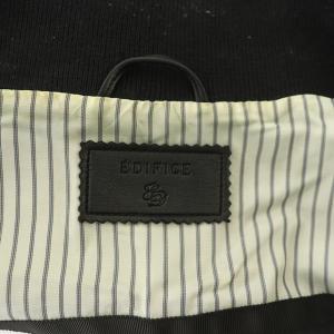 EDIFICE ライダースジャケット シングル レザージャケット ラムレザー 38 黒 ブラック