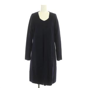 セットアップ ワンピース カーディガン ロング ニット M 紺 ネイビー