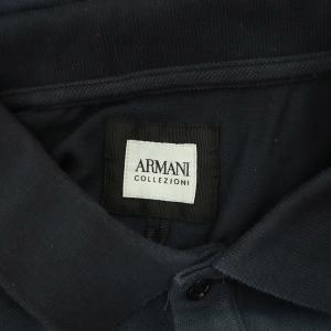 ARMANI COLLEZIONI ポロシャツ 半袖 グラデーション コットン 紺 ネイビー