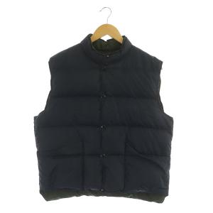 Schott ダウンベスト スナップボタン リバーシブル USA製 M 紺 ネイビー