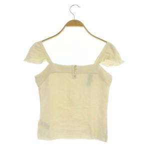 Christian Dior キャミソール カットソー ニット フリル ロゴ リボン 12A アイボリー