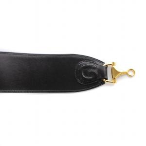 GUCCI ベルト ホースビット レザー 75-30 ゴールド金具 黒 ブラック