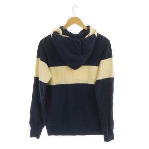 PHERROW'S スウェットパーカー 長袖 プルオーバー バイカラー ボーダー 38 紺 ネイビー アイボリー