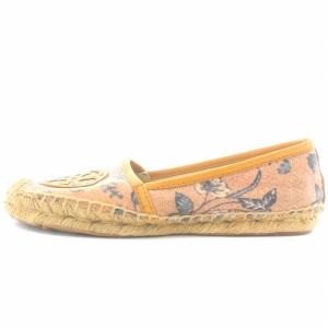 エスパドリーユ スリッポン キャンバス ラフィア ロゴ 5M 22.5cm ピンク 茶色 ブラウン 51138419