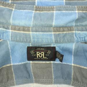 RRL RALPH LAUREN シャツ 長袖 チェック 起毛 コットン XS 青 ブルー