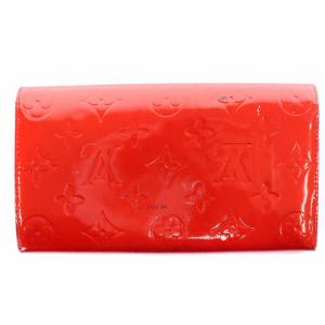LOUIS VUITTON ヴェルニ 長財布 二つ折り エナメル レザー 赤 レッド