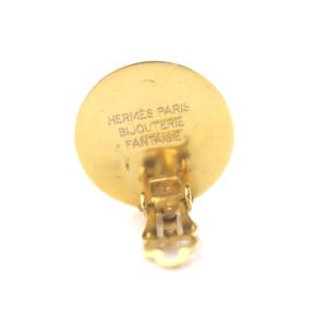 HERMES セリエ イヤリング 片方 片耳 丸形 ロゴ ゴールドカラー