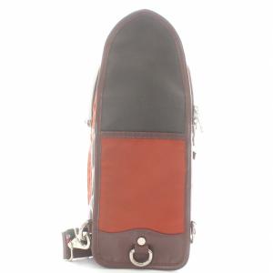 Orobianco ボディバッグ タテ型 ファスナー オレンジ 茶色 ブラウン