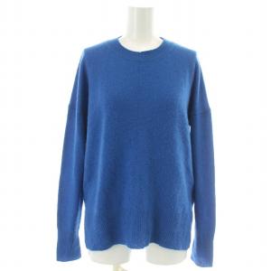 カシミヤ ニット セーター 長袖 S 青 ブルー