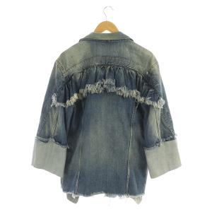 DIESEL デニムジャケット Gジャン カットオフ ダメージ加工 XXS 青 ブルー