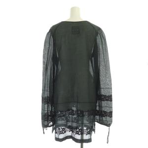 CHANEL SPORT ワンピース ミニ 長袖 シースルー 刺繍 コットン イタリア製 42 グリーン