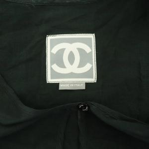 CHANEL SPORT ワンピース ミニ 長袖 シースルー 刺繍 コットン イタリア製 42 グリーン