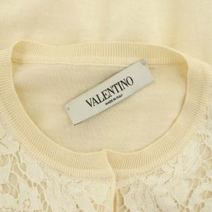 VALENTINO カーディガン 長袖 ニット レース シルクカシミア混 S ライトベージュ