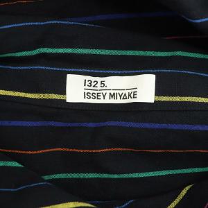 ISSEY MIYAKE 132 5. STRIPE COTTON シャツ ブラウス 七分袖 変形 プルオーバー 3 ネイビー