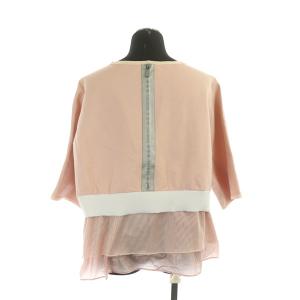 TATRAS カットソー 七分袖 プルオーバー ストレッチ 切替 メッシュ 大きいサイズ 05 ピンク