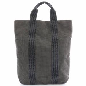 HERMES エールライン カバス トートバッグ キャンバス グレー