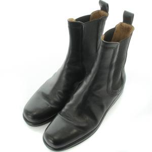 GIORGIO ARMANI ショートブーツ サイドゴア レザー 35 23cm 黒 ブラック