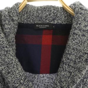 BLACK LABEL CRESTBRIDGE カーディガン ニット 長袖 ショールカラー ウール混 M 紺 ネイビー