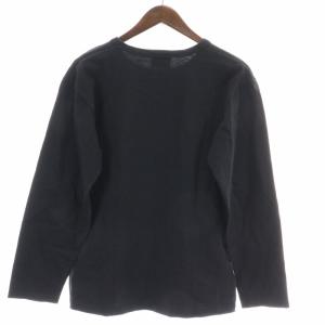 agnes b. Tシャツ ロンT 長袖 クルーネック ロゴプリント 2 M 黒 ブラック