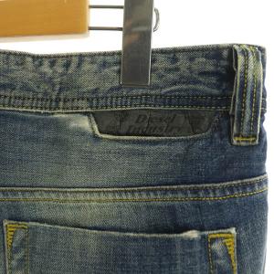 DIESEL デニムパンツ ジーンズ ボタンフライ ストレート ダメージ加工 W33L30 青 ブルー