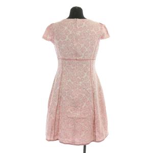 M'S GRACY ワンピース ミニ 半袖 総柄 ジャガード 38 ピンク