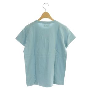 agnes b. カットソー 半袖 ロゴプリント クルーネック コットン 水色 ライトブルー