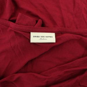 DRIES VAN NOTEN カットソー 七分袖 ドレープ タック M レッド