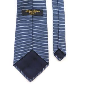 Brooks Brothers MAKERS ネクタイ シルク ボーダー レギュラー USA製 紺 ネイビー
