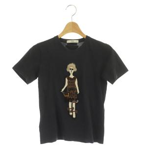 Tシャツ カットソー 半袖 スパンコール ビジュー XS 黒 ブラック