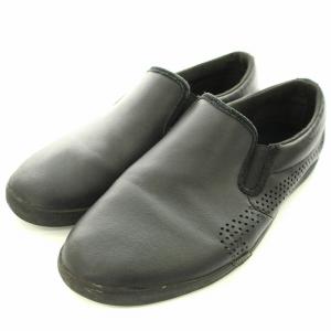 パンチングレザー スリッポン シューズ 43 27cm 黒 ブラック