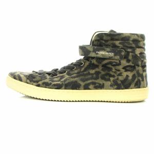 スニーカー ハイカット ベルクロ付き ヒョウ柄 レオパード 43 27cm グレー