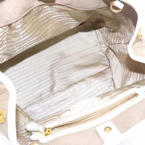 PRADA CANAPA ハンドバッグ キャンバス マグネット ロゴ ベージュ