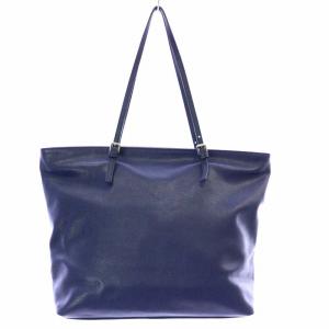 FURLA トートバッグ 肩掛け レザー ファスナー ロゴ 紺 ネイビー F5448