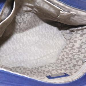FURLA トートバッグ 肩掛け レザー ファスナー ロゴ 紺 ネイビー F5448