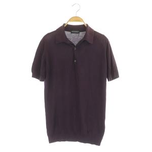 ポロシャツ 半袖 コットン イギリス製 S 紫 パープル