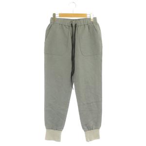 ジョガーパンツ イージー リネン混 切替 36 グレー