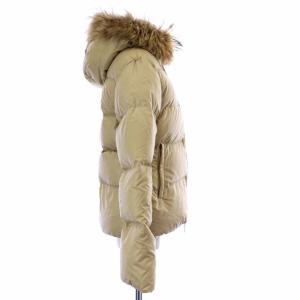 DUVETICA ダウンジャケット アウター ファー フード ジップアップ 42 M ベージュ