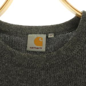 Carhartt WIP ニット セーター 長袖 クルーネック ロゴ ウール混 M グレー