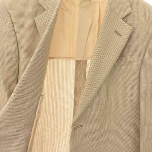 ARMANI COLLEZIONI テーラードジャケット 背抜き 長袖 ウール 絹 シルク混 46 S ベージュ