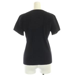PLEATS PLEASE ISSEY MIYAKE プリーツカットソー ブラウス 半袖 Uネック プルオーバー 3 黒 ブラック